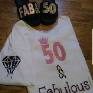50 and fab custom made top and shoes set